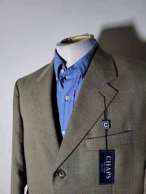 NWT Chaps Ralph Lauren Pale Green Orange Blue Check Wool Jacket Blazer Coat 42S - Image 1 of 4