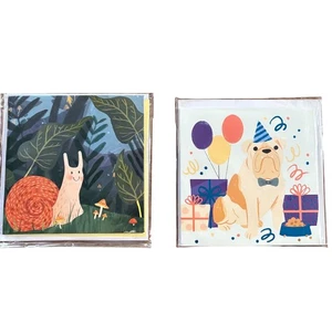 2 Up With Paper Treasures Pop Up Cards BFF Friend Kid Birthday Snail Dog Party - Picture 1 of 7