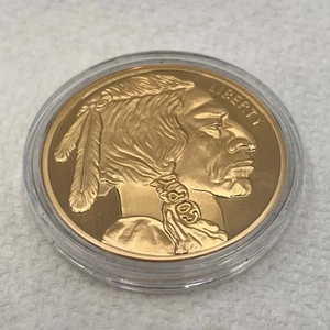 2024 $50 24kt Gold Plated Buffalo Tribute Coin - COPY GIFT - Picture 1 of 6