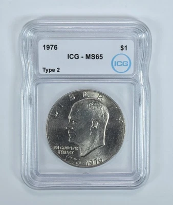 1976 Eisenhower $1 Type 2 MS65 ICG *6300 - Image 1 of 4