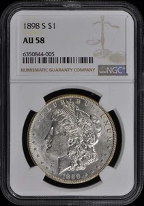 1898-S Morgan Dollar S$1 NGC AU58 - Picture 1 of 4