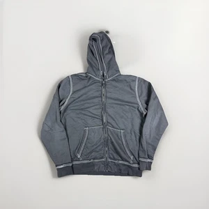 True Religion Big T Raw Edge Hoodie Sweatshirt Y2K Herren Gr. 2XL grau - Bild 1 von 7