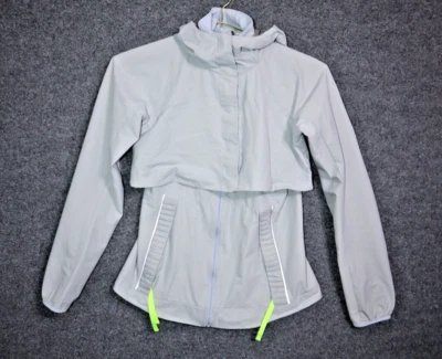 Lululemon The Best Chaleco Chaqueta Mujer 4 Plata Convertible Sudadera con Capucha Rompevientos Foto 1 de 4