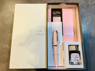 Pluma Estilográfica SAILOR PLUS Ca.Crea Premium Cruz Cuaderno SAKURA Rosa Conjunto Nuevo Foto 1 de 4