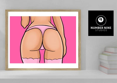 Pinup Pop Art Artwork Illustration A3 Print, signed by artist. - Image 1 of 4