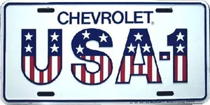 104 Chevrolet USA-1 Embossed Metal auto tag 6 x 12 - Picture 1 of 1
