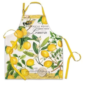 Michel Design Works Cotton Chef's Apron Lemon Basil - NEW - Picture 1 of 1