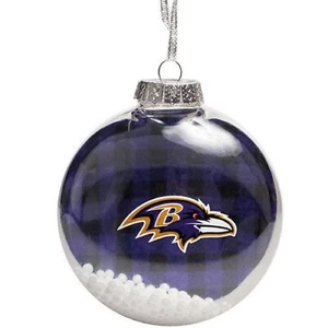 Baltimore Ravens NFL Equipo Logo Navidad Adorno Brillo Nieve Cuadros Interior NUEVO - Imagen 1 de 6