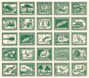 086/25 - CHILE, NICE SCOTT # 255 a-y BLOCK OF 25 - MNH - Picture 1 of 1