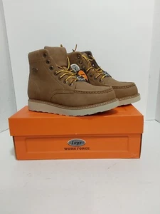 LUGZ MONTEREY BROWN LEATHER STEEL TOE SLIP RESISTANT WORK ANKLE MEN'S 8.5W - Picture 1 of 4