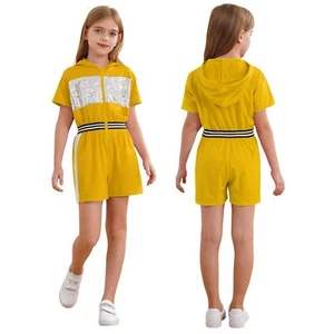 Kids Girls Rompers One Piece Jumpsuit Summer Overalls Loose Leotard Dance Jazz - Picture 1 of 70