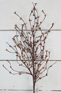 Floral Sprays (Set/2) Mauve Tea Stain Brown Pip Berries Primitive Decor 26 inch - Picture 1 of 2