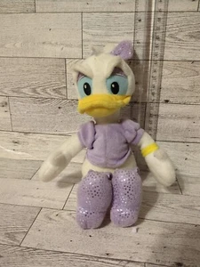 Disney Daisy Duck Plush Toy Doll 10" Stuffed Animal Purple Glitter Bow Shoes - Picture 1 of 7