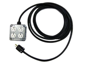 CBI QB-M-25 (25 FOOT) 12/3 Hardwired Power Cable w/ 2) 20A AC Duplex Outlets - Picture 1 of 1
