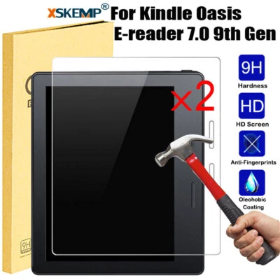 2Pcs Tempered Glass Screen Protector For Amazon Kindle Oasis E-reader 7.0 9th - Image 1 of 4