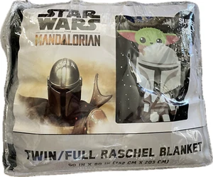 Star Wars Mandalorian Twin/Full Raschel Soft Blanket 60"x80" by Disney - Picture 1 of 2