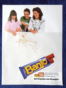 Banjo der Waffel Riegel, originale Süßwaren Werbung aus 1983 - Bild 1 von 1