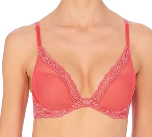 Natori Feathers Underwire Contour Bra sz 30DDD Damask Pink  730023 - Picture 1 of 5