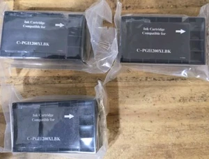 3 Black Ink Cartridge PGI-1200XL for Canon MB-2020 2030 2320 2350 2050 2120 2170 - Picture 1 of 2