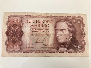 Österreich Geldschein 500 Schilling, Wien am 1. Juli 1965 - Bild 1 von 2