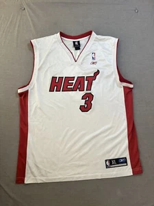Miami Heat Dwyane Wade NBA Reebok Jersey Mens Large White Pullover Authentic. - Picture 1 of 12