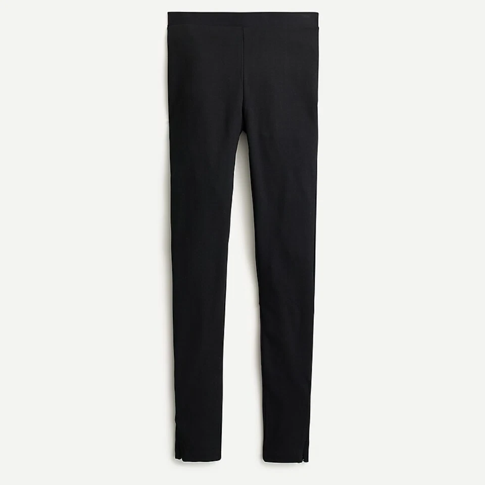 J.CREW LEGGINGS PONTE ELÁSTICOS CINTURA ALTA NEGRO TOBILLO CREMALLERA PARA MUJER Talla L Foto 1 de 1