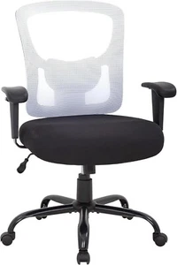 Big and Tall Office Chair 400lbs Ergonomic High Back Lumbar Desk Chair - White - Picture 1 of 7