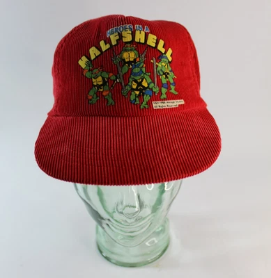 Raro Sombrero de Pana Tortugas Ninja Adolescentes Mutantes 1988 Rojo De Colección Talla Niños Mirage Foto 1 de 4