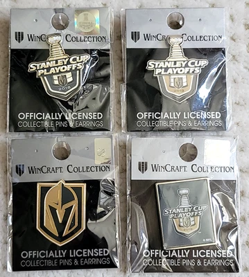 NEW Lot of 4 Vegas Golden Knights Logo & Stanley Cup Playoffs Pin NHL WINCRAFT - Image 1 of 4