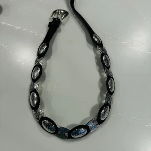 Cintura vintage Tony Lama in pelle nera conchiglia taglia 32 USA 5293L western 1996 - Foto 1 di 10