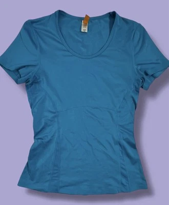 Camisa Atlética Lucy Tech XS Azul Manga Corta Paneles Elastizada Rendimiento Camiseta Foto 1 de 4
