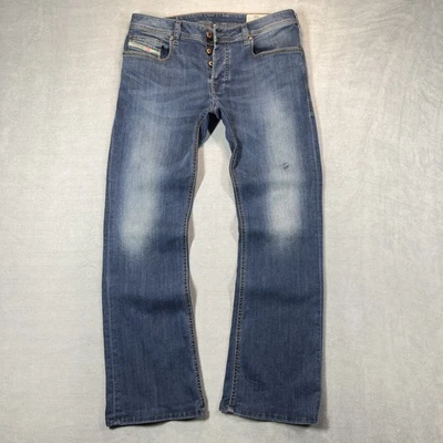 Jeans Diesel Zatiny Bootcut para hombre 30x30 lavado de opio botón mosca elástico 0679I dobladillo Foto 1 de 4