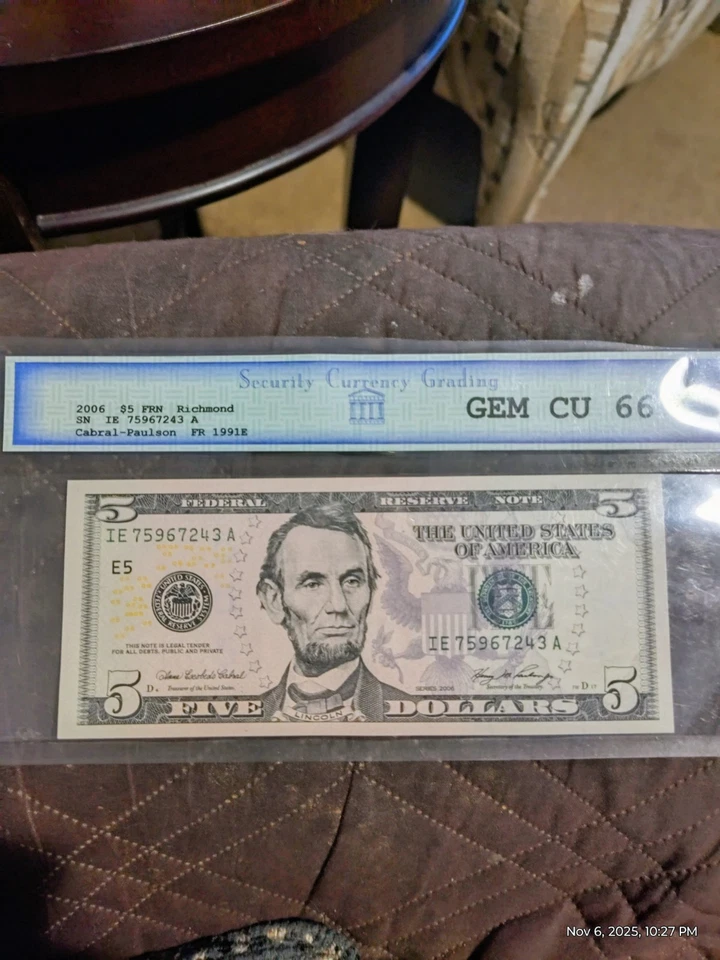 2006 $5 Dollar Note Gem Cu 66   - Image 1 of 1