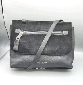 MARC JACOBS Waverly Black CROSSBODY BAG Handtasche Pebbled Leather & Suede - Bild 1 von 14