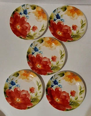 Pier 1 Imports Cuatro (5) Platos de Ensalada Ironstone "Amelia 8.75" En muy buena condición  Foto 1 de 3