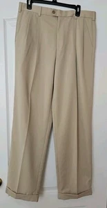 Pantaloni da golf Izod X-Treme Function 34x32 beige risvolti microfibra 910 nuovi con etichette - Foto 1 di 7