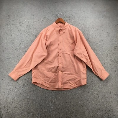 L.L. Bean Button Down Shirt Mens XL Orange Cotton Collared Pocket Long Sleeve - Image 1 of 4