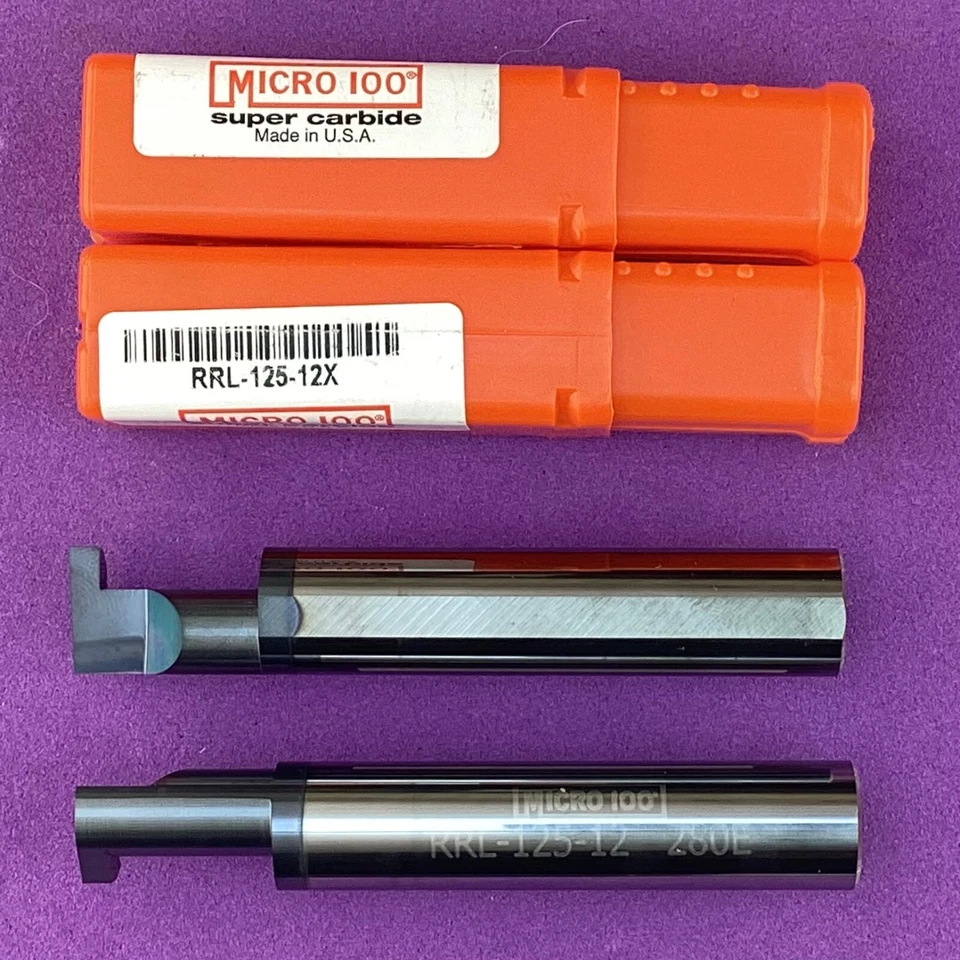 MICRO 100  RRL-125-12X Carbide Retaining Ring Bar; 1/2” Shank ALTiN🎯Machinist - Image 1 of 1