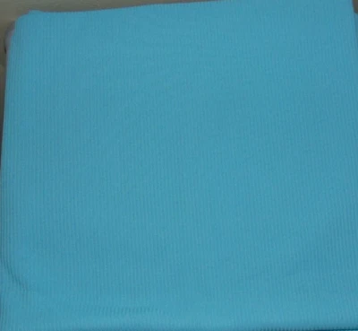 Fabric Remnant Ribbed Knit Synthetic 1 1/2 Yds 60 Wide Light Blue - Image 1 of 2