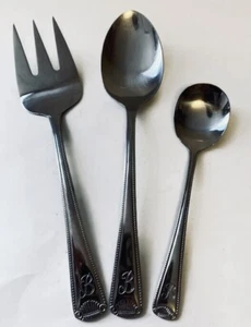 VTG Stainless Serving Fork Spoon Sugar Spoon Monogrammed "B" Korea Custom Craft - Bild 1 von 3