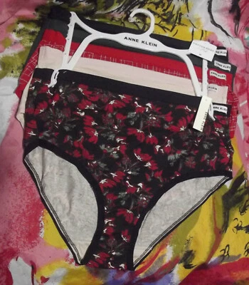 5 NOVAS CALCINHAS ANNE KLEIN AK14775DD CINTURA PLANA ALGODÃO M - Imagem 1 de 2