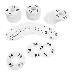 Hangers Retail Clothing Rack 3-1/2" Round Plastic Size 14 Dividers 10 PCS WHITE  - Picture 1 of 3