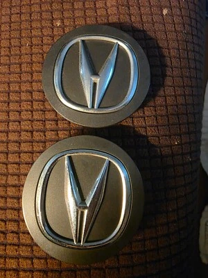 2018- 2022 ACURA RLX FACTORY CHARCOAL GREY CENTER CAPS (USED) #44742 17T04 - Imagem 1 de 2