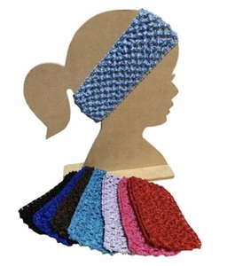 12pcs Baby Girls Toddler Elastic Crochet Headbands Hair Bands - Picture 1 of 2
