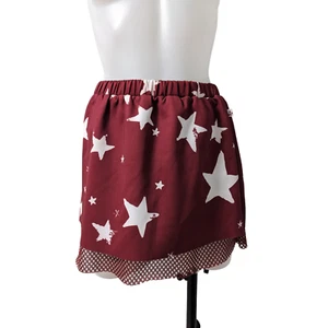 New noe & zoe Berlin Girls 8 Yrs Neopren Skirt Plum Maroon Mesh Lined Star Pint - Picture 1 of 13
