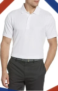 PGA Tour Tournament BRIGHT WHITE Men's Airflux Solid Golf Polo Shirt, US Large - Picture 1 of 5