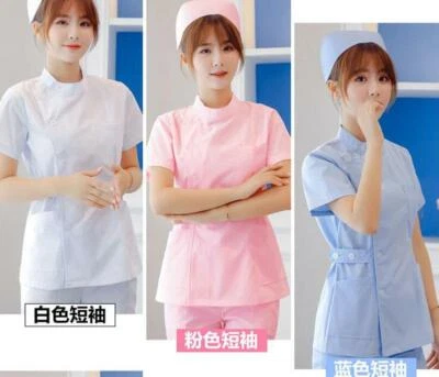 Women Nurse Uniforms Doctor Medical Beautician Lab Work clothes Short Coat - Image 1 of 4