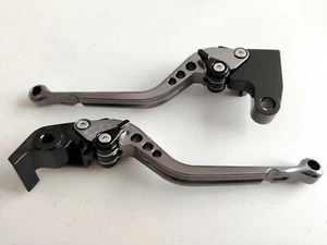Triumph SPEED TRIPLE R (2016-2018) Grey Adjustable Levers Black Adjusters LONG - Picture 1 of 1