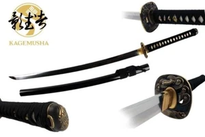 Kagemusha Arcilla Templada T10 Acero Hecha a Mano Japonesa Katana Espada Dragón Tsuba - Imagen 1 de 1