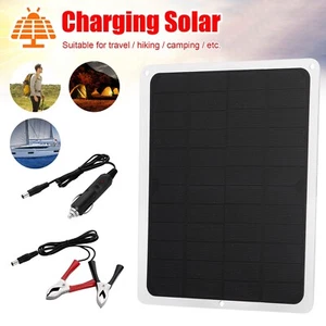22W Solar Panel 12V Trickle Charger Maintainer Boat Car RV Battery Charger Kit - Picture 1 of 10
